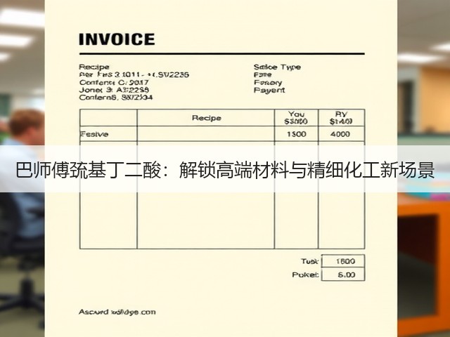 巴师傅巯基丁二酸:解锁高端材料与精细化工新场景 巴师傅巯基丁二酸:解锁高端材料与精细化工新场景